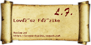 Lovász Füzike névjegykártya